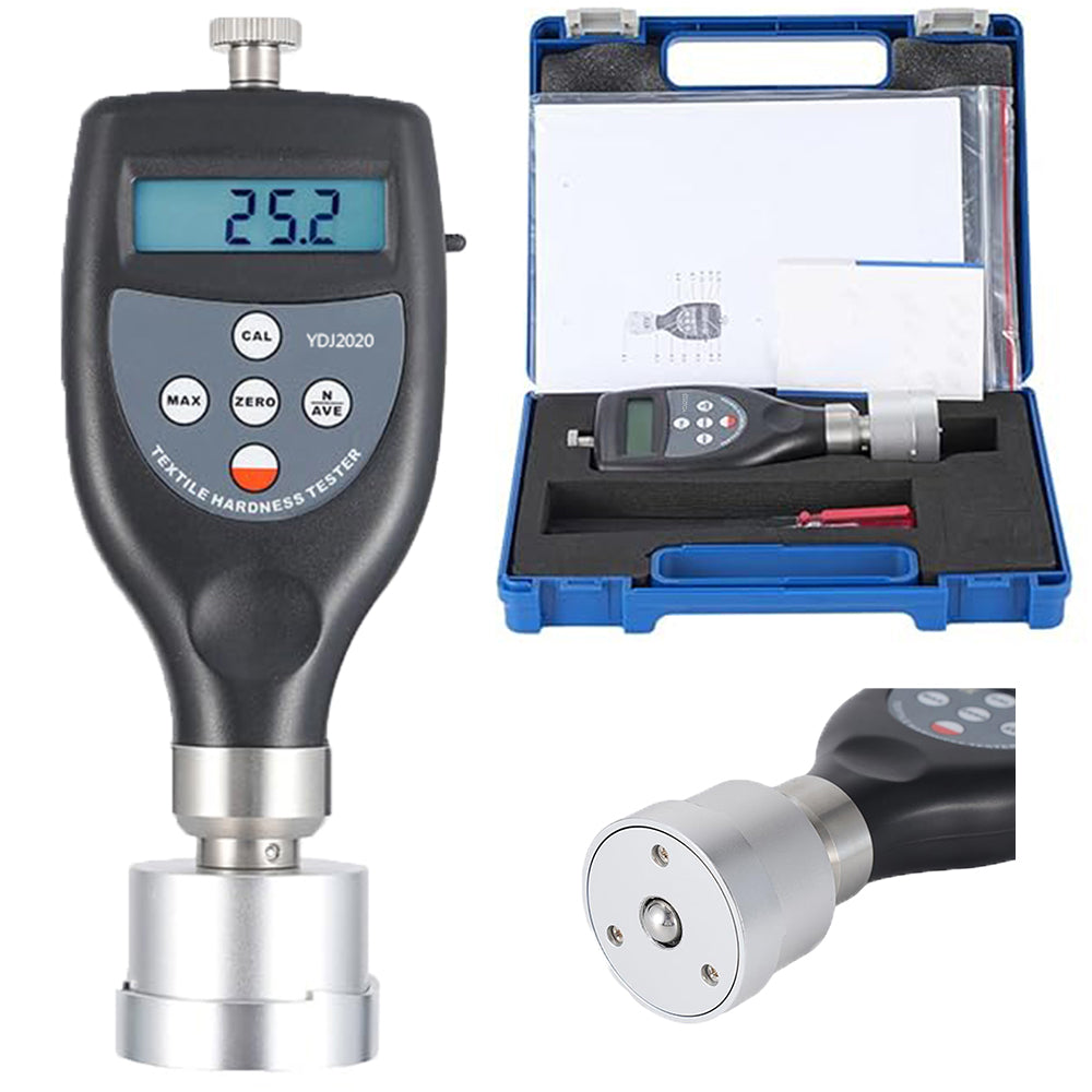 VTSYIQI Yarn Package Durometers Portable Textile Hardness Meter with Indenter Ball 5mmΦ Testing Range 10-90H Display Range 0-100H Resolution 0.1H Accuracy ≤±1H for Textile Beams Spools Cones Package Testing