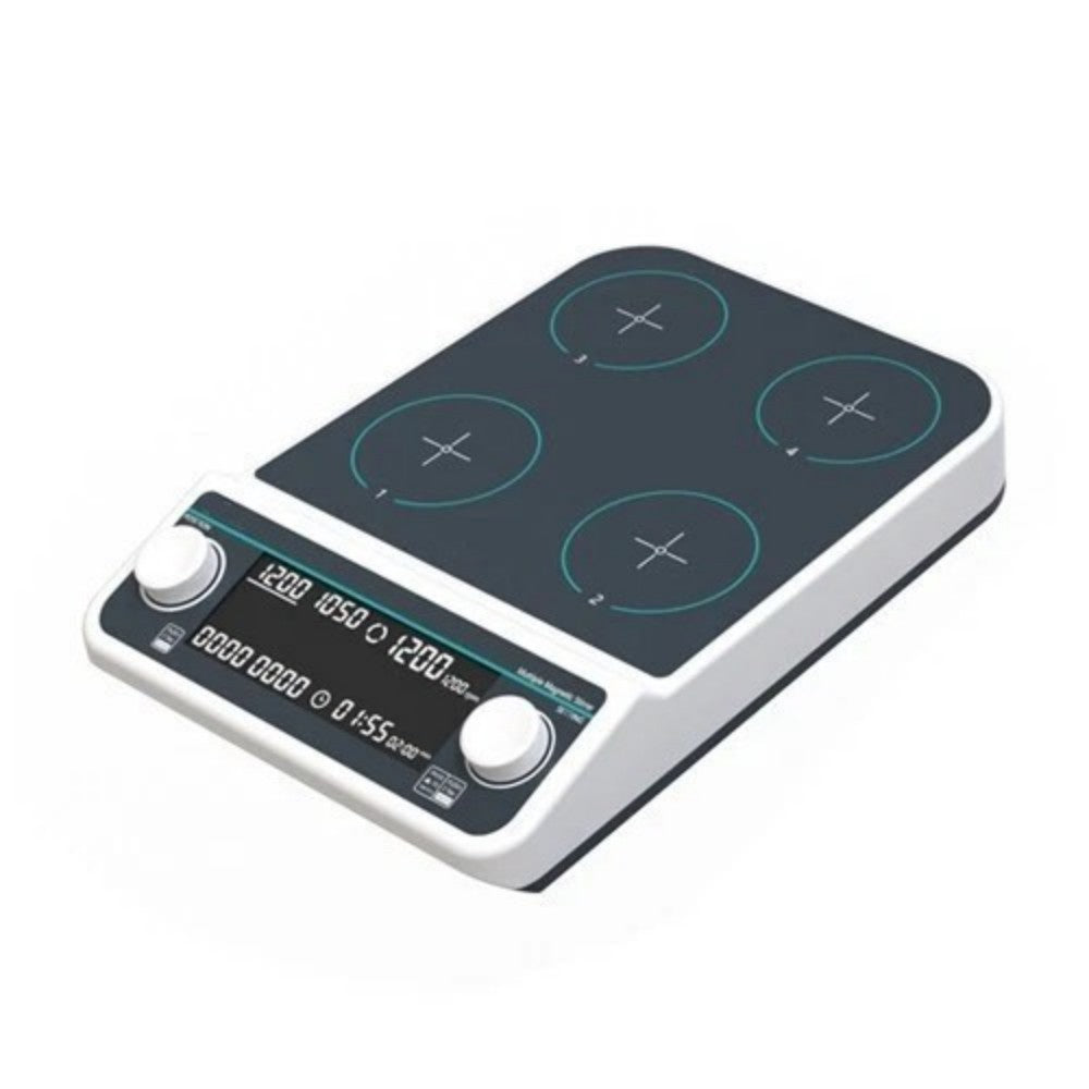 VTSYIQI Multi Point Magnetic Stirrers Multi Place Magnetic Stirrer with Number of Stirring Points 4 Max Stirring Volume 4 * 500 ML Brushless Motor RPM Range 50-1500rpm LCD Liquid Crystal Display