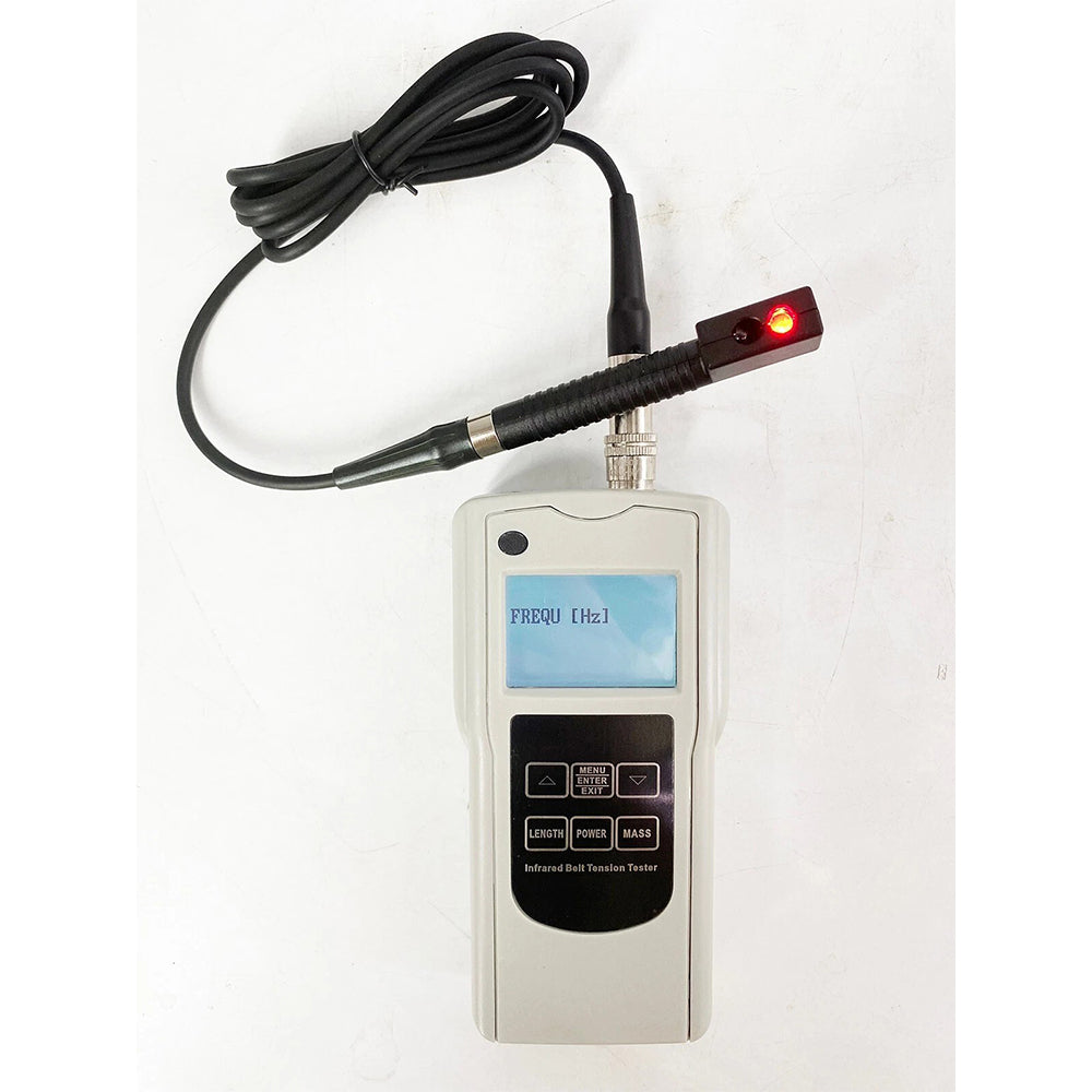 VTSYIQI Digital Infrared Belt Tension Meter Infrared Belt Tension Tester with Measurement Range 10Hz~500Hz Input Range Free Belt Length Max 99.99m Belt Mass Max 9.999kg/m Split Sensor Digital Sampling Error <1%Display Error ±1Hz