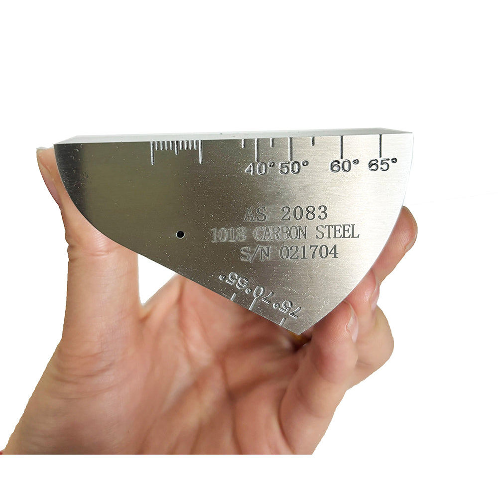 VTSYIQI Ultrasonic Flaw Detector Calibration Blocks Standard Test Blocks with Engraved Reference Mark Scales from 35 to 75 Degrees 1018 Carbon Steel Hole Diameter 1.5mm Thickness 25mm for Ultrasonic Flaw Detection