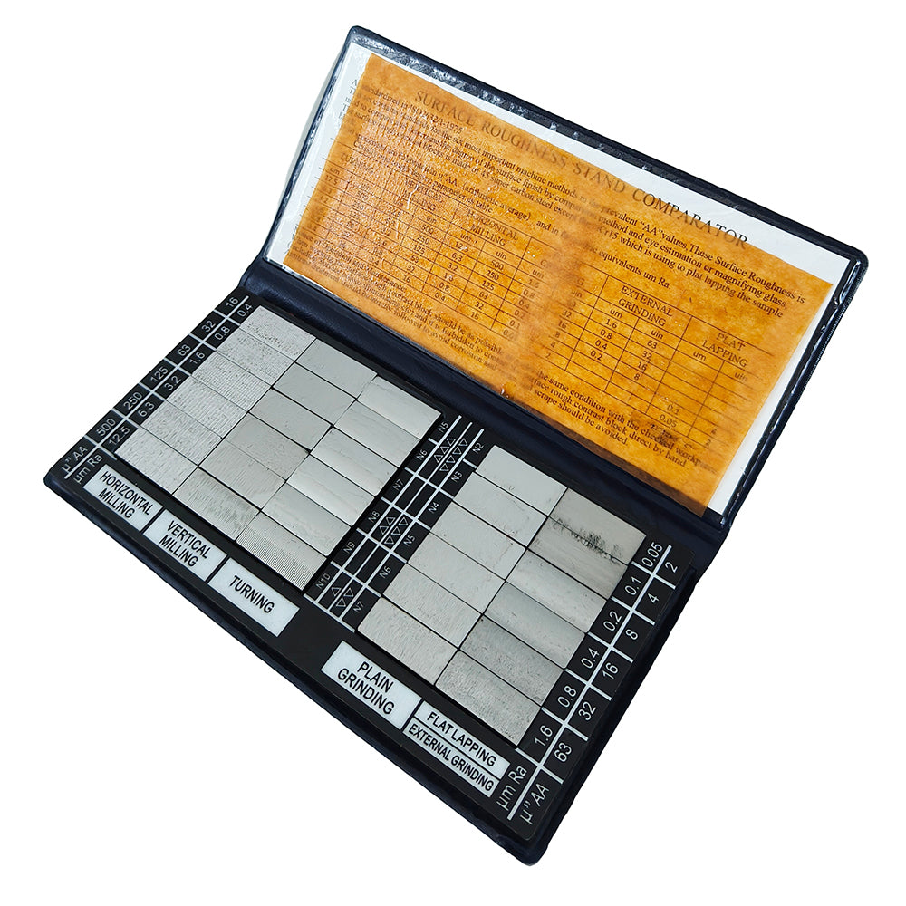 VTSYIQI 30 Specimens Surface Roughness Comparator Surface Roughness Standards with Ra0.05-12.5um for Drawing Offices Engineering Departments or Small Stores