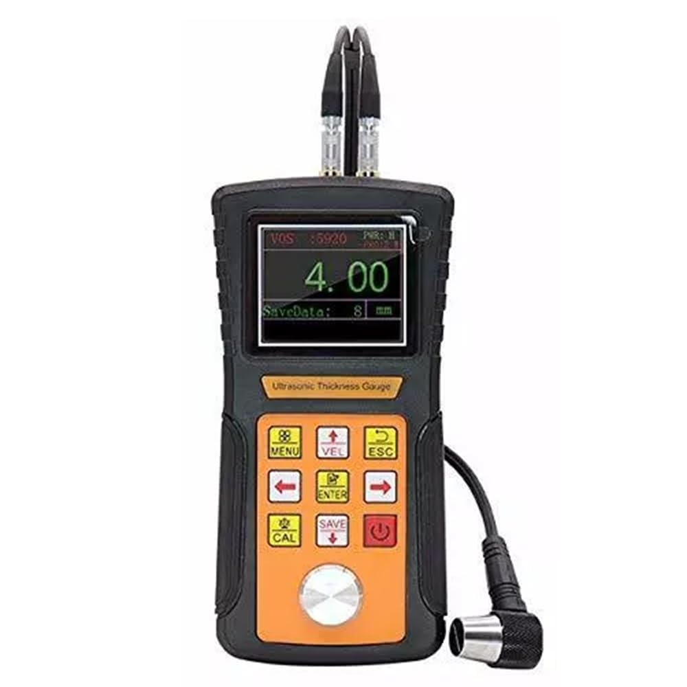 VTSYIQI Portable Ultrasonic Thickness Gauge Tester with Resolution 0.01mm Range 0.75mm to 600.0mm 0.03inch to 23.62inch Accuracy ±0.5% USB PVC Sound Velocity Calibration for Metals Plastic Ceramics Composites Epoxies Glass Etc