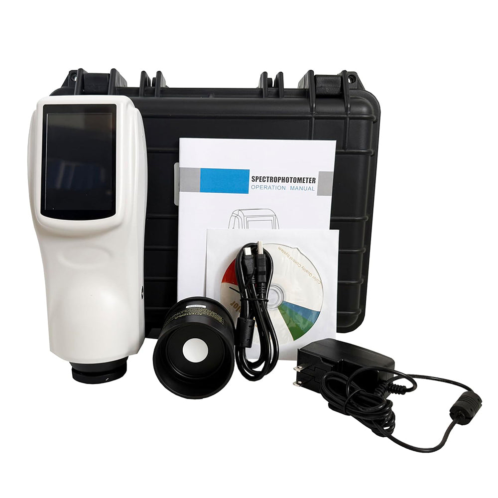VTSYIQI Spectrophotometer D/8 Colorimeter with TFT 3.5 Inch Capacitive Touch Screen Display Measuring Aperture 8mm for Measuring Plastic Electronic Painting Coating Ink Textile Garment Printing and Dyeing Food Etc