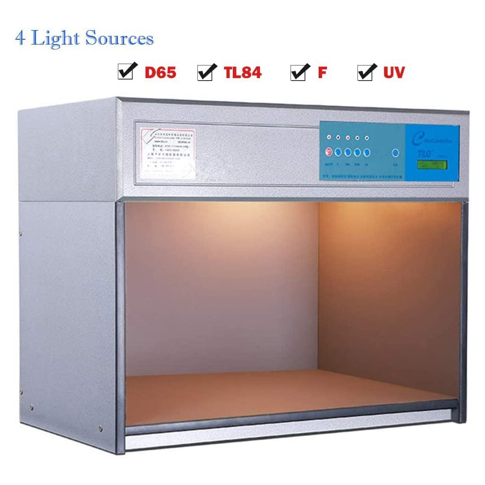 VTSYIQI Color Matching Cabinets Color Evaluation Cabinet Box with D65 TL84 F UV Four Light Sources Quick and Reliable Color Judgment for The Graphic Arts Photographic Textile Dyeing Packaging