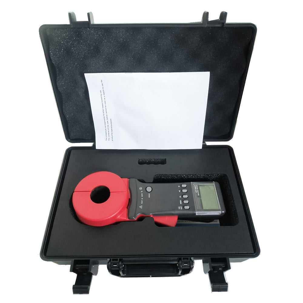 VTSYIQI Ground Resistance Measurement Earth Resistivity Tester with Resistance Range 0.010Ω~1200Ω Clamp Opening Size 32mm Resistance Range 0.010Ω~1200Ω 4-Digit LCD Digital Display for Loop Resistance Measurement