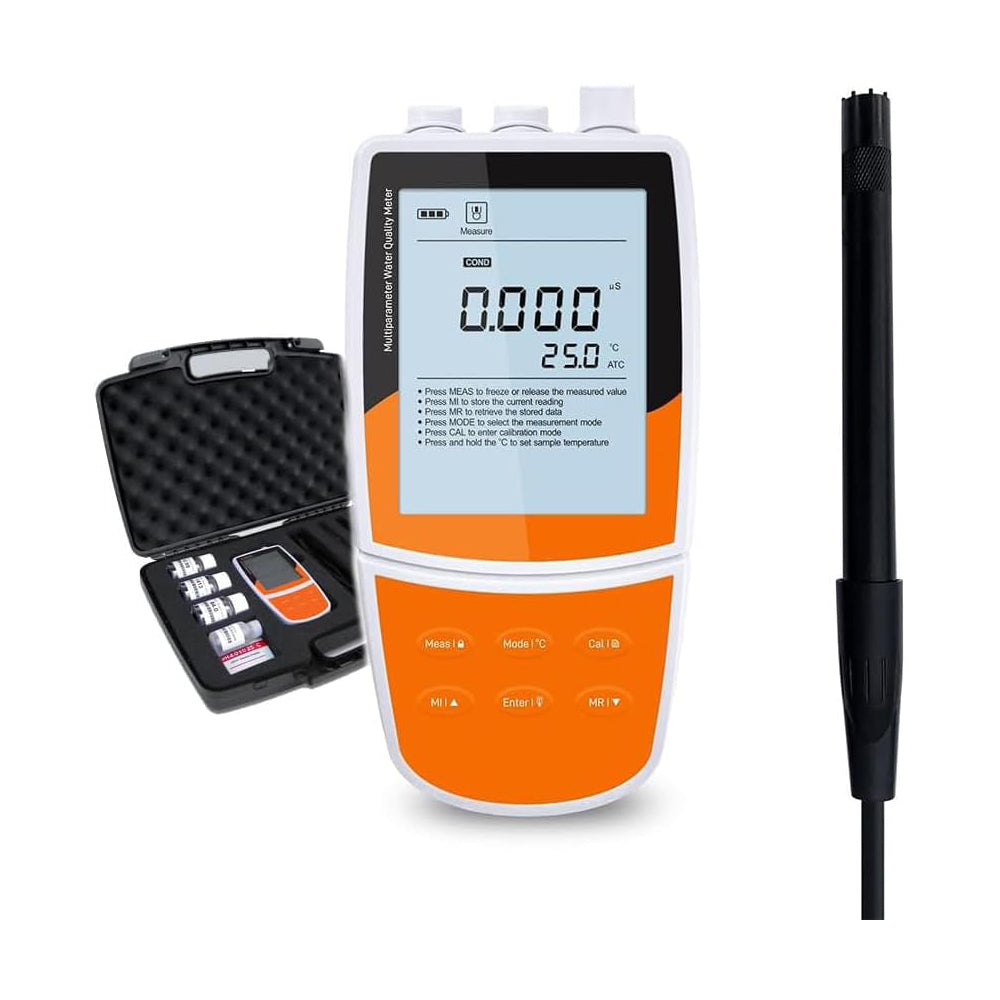 VTSYIQI Conductivity Meter Dissolved Oxygen Meter Dissolved Oxygen Detector with Standard Calibration Fluids Range0 to 20.00 200.0 2000 µS/cm 20.00 200.0 mS/cm and Automatic Temperature Compensation Function
