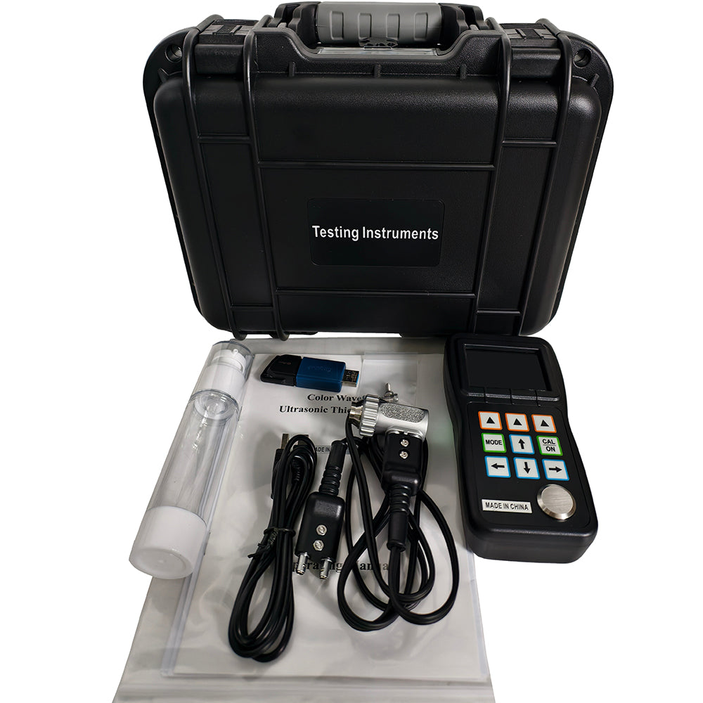 VTSYIQI Through Paint Coatings Ultrasonic Thickness Gauge Meter Tester with TC510 Probe Measuring Range 0.025'' to 20'' 0.60~508mm Free DataView Software 100000 Data Hold and A Scan Snapshot Function