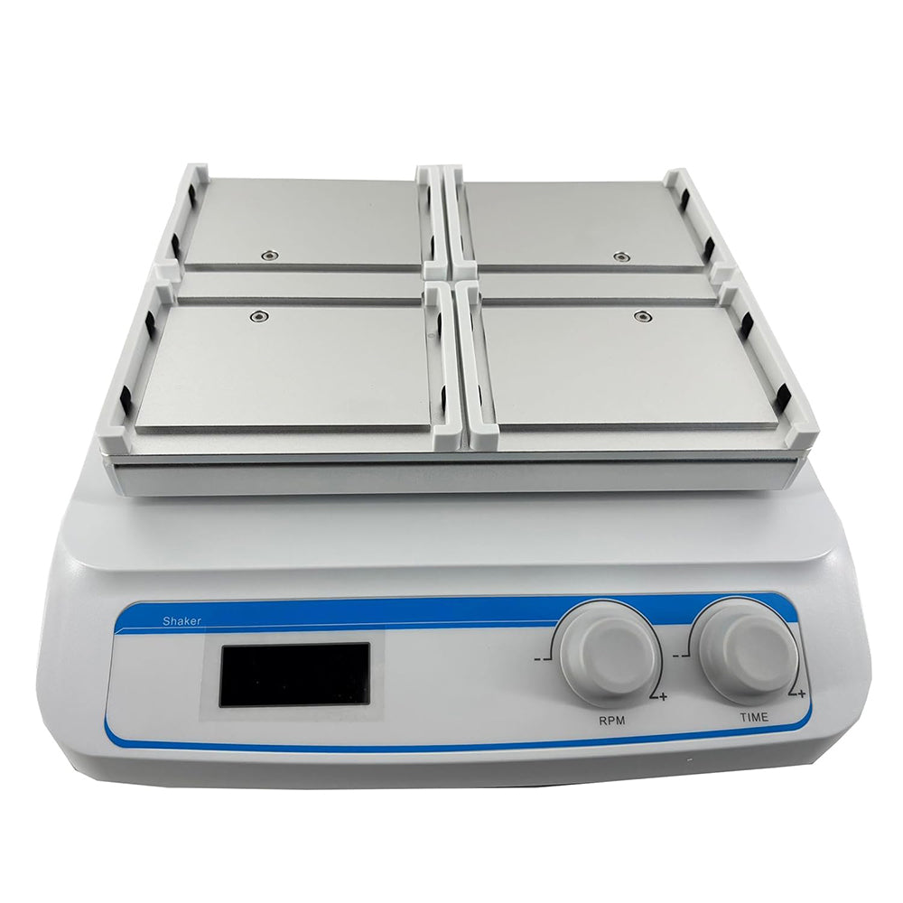 VTSYIQI Lab Microplate Shaker Microplate Shaking Instrument with 4 Microplates Sample Capacity LCD Speed and Timing Display Rotary Oscillation Mode DC Brushless Motor Drive Amplitude 3mm Speed Range 100-1600rpm
