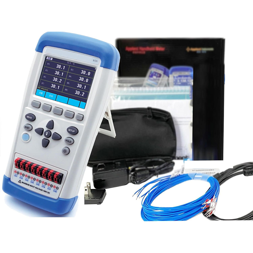 VTSYIQI 8 Channel Thermocouple Data Logger Multi-Channel Temperature Recorder Monitor with Range-200℃~1800℃ Thermocouple J/K/T/E/S/N/B/R Accuracy 0.2%+1℃ USB Touch Screen