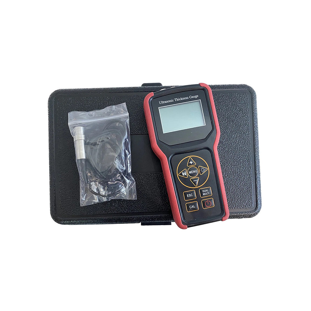 VTSYIQI Digital Through Ultrasonic Thickness Gauge Tester with Measuring Range PE Model 0.75 to 400 mm EE Model 0.75 to 25mm 1000 Values Data Storage Resolution 0.1mm/0.01mm