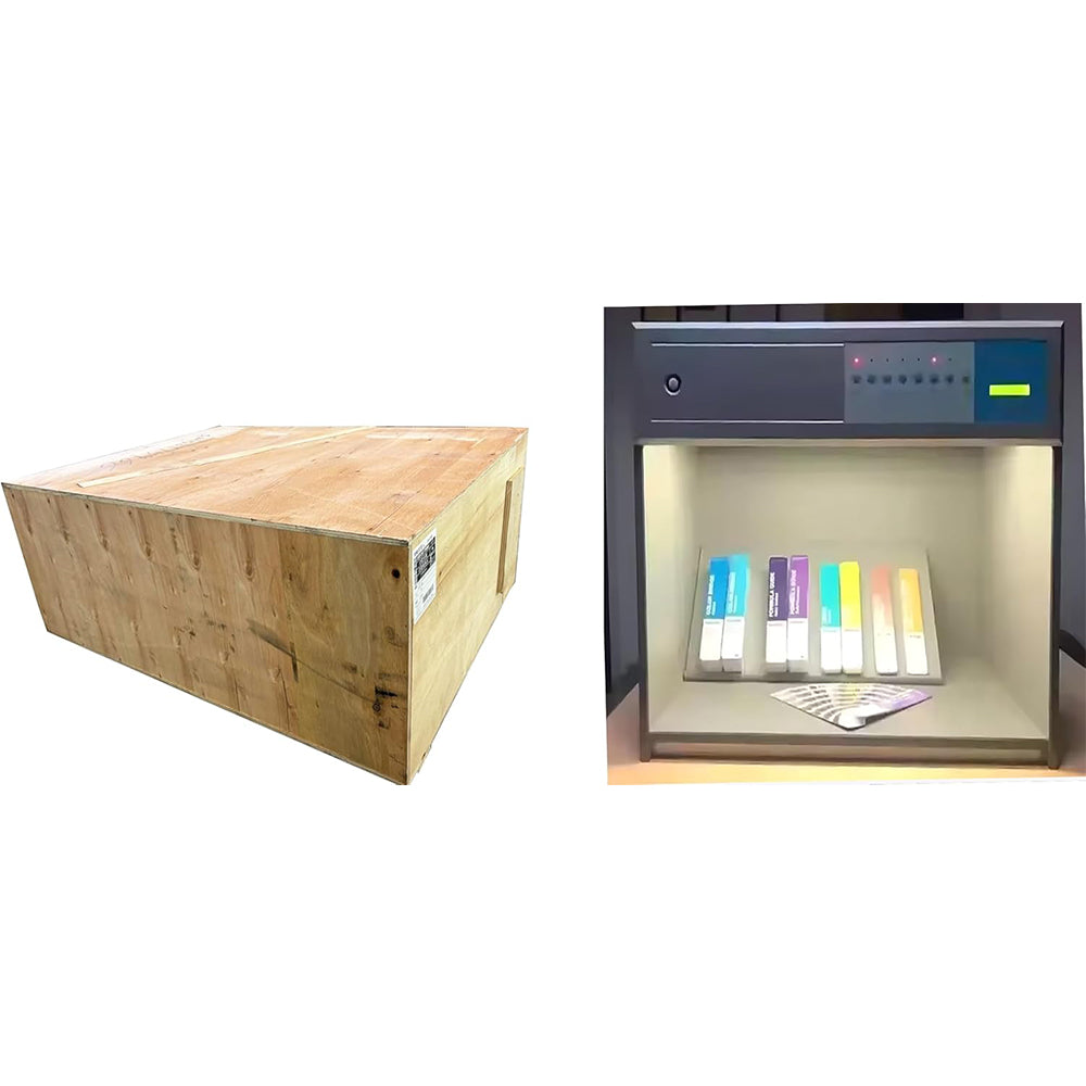 VTSYIQI Color Viewing Cabinet Color Assessment Cabinet Light Booths Color Matching Box with D65 TL84 UV F CWF 5 Light Sources 2 Voltages for Choosing 110V or 220V ASTM D1729 ISO3664 for The Graphic Arts Photographic Textile Dyeing Packaging