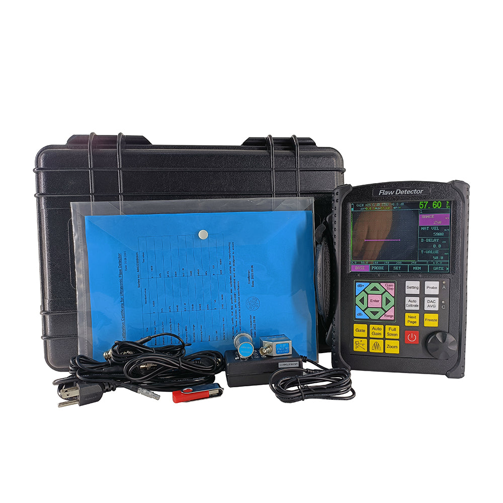 VTSYIQI Ultrasonic Flaw Detector Defectoscope Scanning Range 0 to 10000mm with D-Delay and P-Delay UT Flaw Detector LED True Color B scan Ultrasonic Flaw Test Meter Frequency Range 0.5 to 15MH