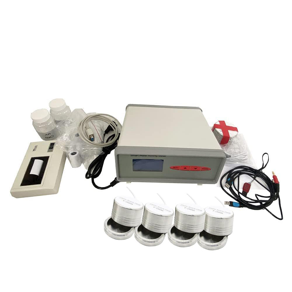 VTSYIQI Multi-Point Water Activity Analyzer with Four WSC-4 Measurement Points Range 0 to 1.000aw Water Activity ±0.015aw Connect Computer Real-time Print For Paste Dough Test