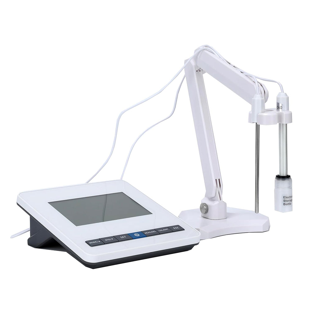 VTSYIQI Benchtop Conductivity Meter Lab Conductivity Meters with Manual Temperature Compensation Movable Bracket Conductivity Solutions Conductivity Range 0.00μS/cm~200mS/cm TDS Range 0.00mg/L~100g/L