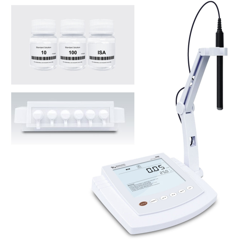 VTSYIQI Water Hardness Meter Benchtop Water Hardness Meter Tester with Standard Calibration Solutions 0.01/0.1/1/10/100 mmol/L Concentration Range 0.05-200 mmol/L 2 to 5 Points Calibration Accuracy ±1% F.S.
