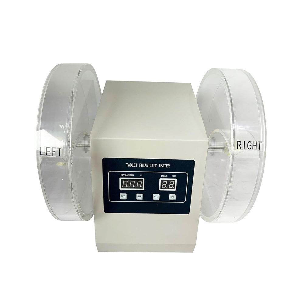 VTSYIQI Tablet Friability Tester Benchtop Friability Meter with Double Tube Adjustable Speed(20~90)rev/min Adjustable Laps (5~900) Circles