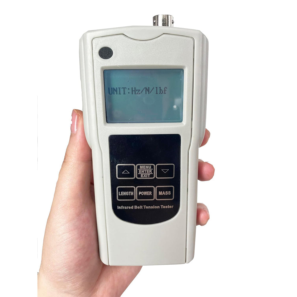 VTSYIQI Infrared Belt Tension Meter Tester Gauge with Split Sensor Measurement Range 10Hz~500Hz Input Range Free Belt Length Max 99.99m Belt Mass Max 9.999kg/m for Quickly Measure Belt Tension on Motors and Other Machinery