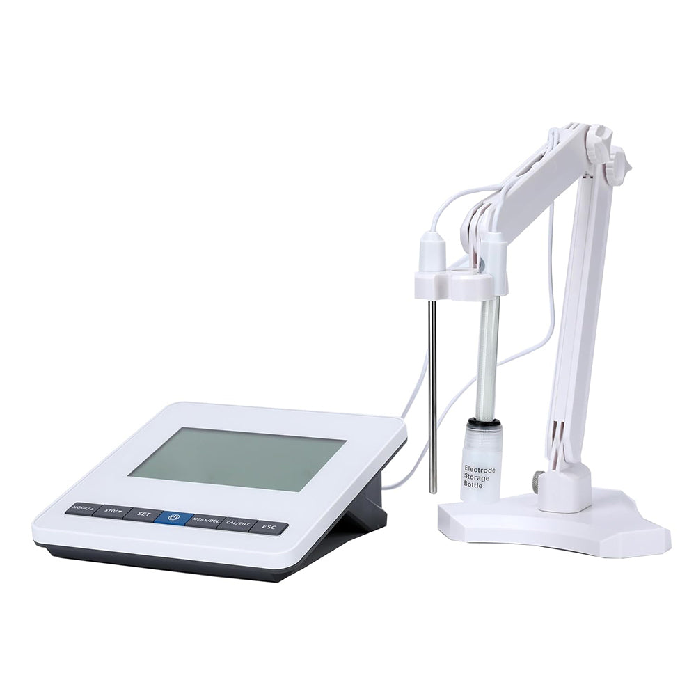 VTSYIQI Digital Benchtop Conductivity Meter with Conductivity Range 0.00μS/cm~200mS/cm TDS Range 0.00mg/L~100g/L Continuous/Balanced Measurement Mode 50 Sets Data Storage Automatic/Manual Temperature Compensation