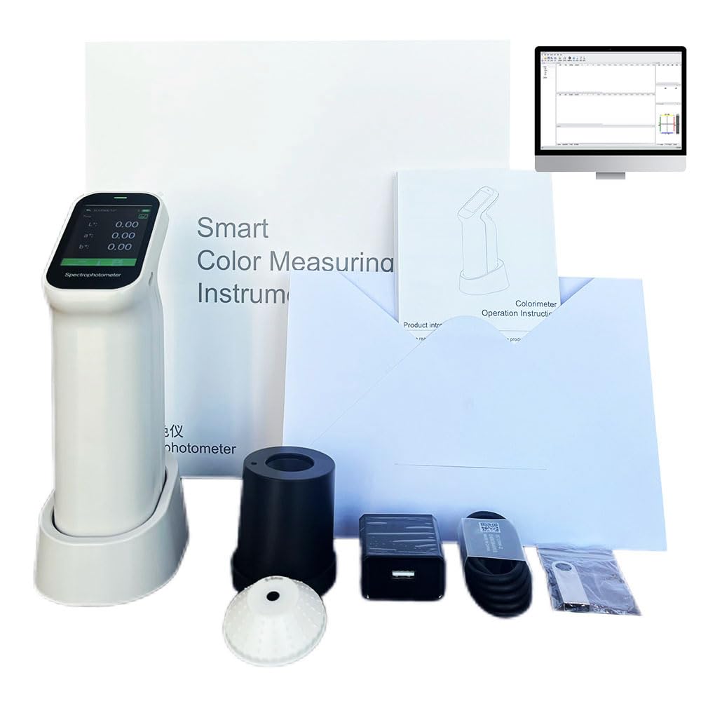 VTSYIQI Handheld Colorimeter D/8 Colorimeter Touch Screen Color Meter with Measuring Aperture 6mm Wavelength Range 400-700nm for Coating Ceramic Color Measurement