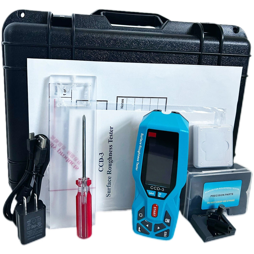 VTSYIQI Surface Roughness Meter Tester Portable Surface Roughness Gauge with 20 Testing Parameters Measuring Range (µm)Ra 0.005-16.000 Rz 0.02-160.00 Maximum Drive Stroke 17.5mm/0.7 Inch Indication Accuracy 0.001μm