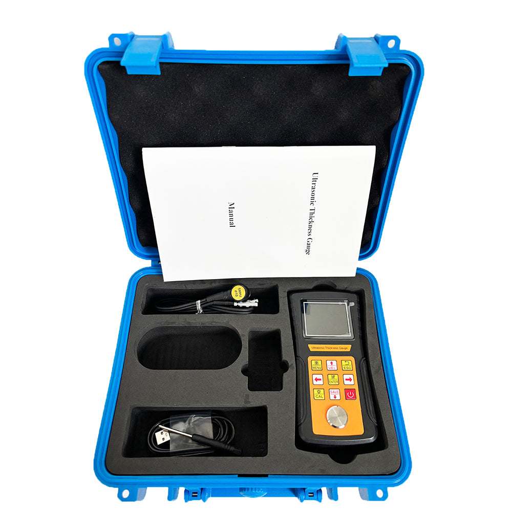 VTSYIQI Ultrasonic Thickness Gauge Portable Ultrasonic Thickness Meter Tester with High Resolution 0.01mm Range 0.75mm to 600.0mm 0.03inch to 23.62inch Accuracy ±0.5% USB Interface for Metals PVC