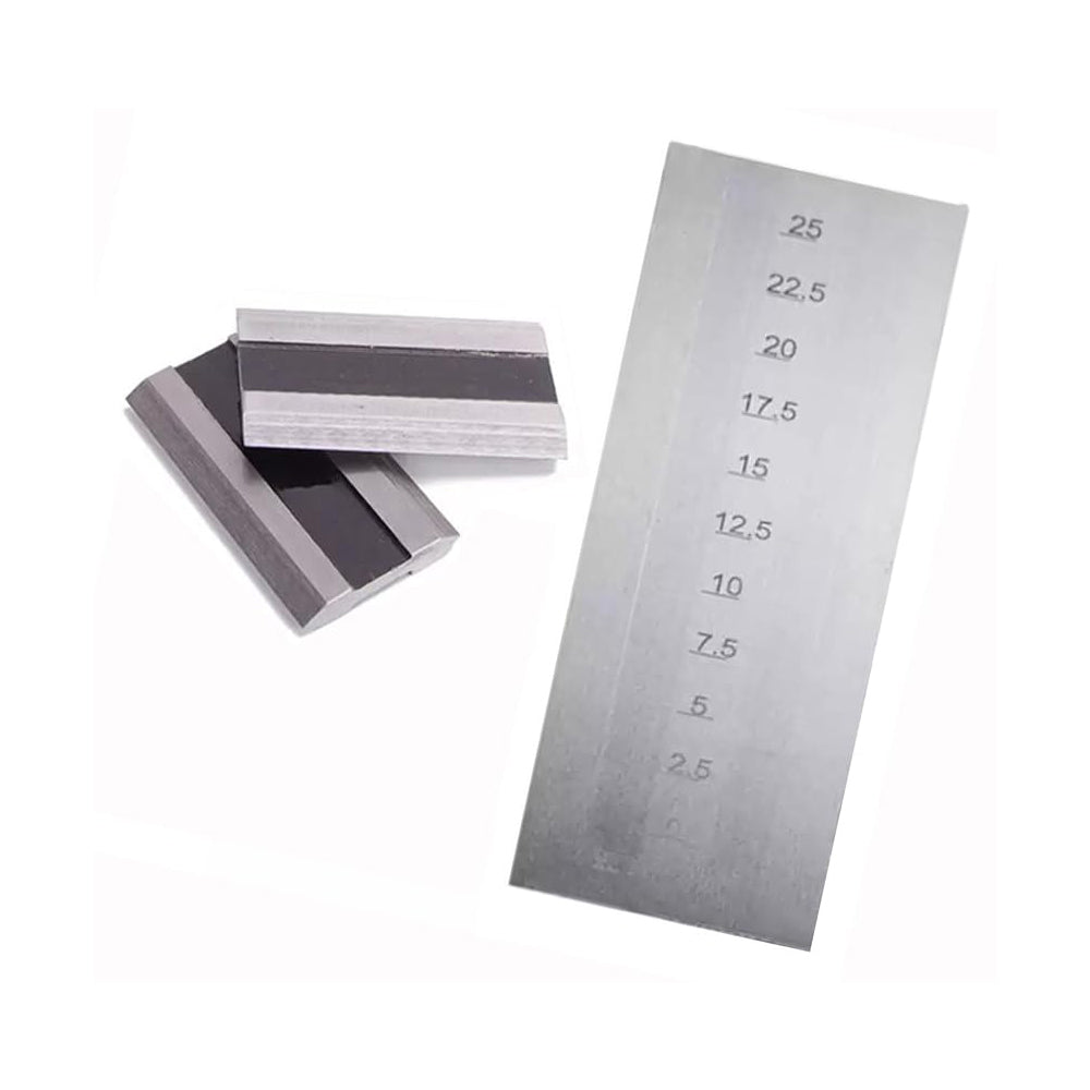VTSYIQI Double Chanel Grind Gauge Precision Grindometer with 2 Scrapers Scale Range 0-25μm Stainless Steel Indexing Value 2.5μm for Printing Ink Paper Ceramics Medicine Etc