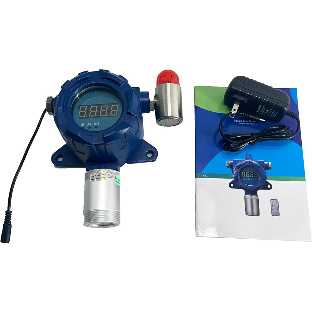 VTSYIQI Fixed NH3 Gas Detector Ammonia Detector with Resolution 0.1ppm Measuring Range 0-200ppm Wall Mounted Installation Sound & Light Alarm Diffusion Sampling Method 2G and 4G Wireless Signal Transmission Brightness Digital Tube Display