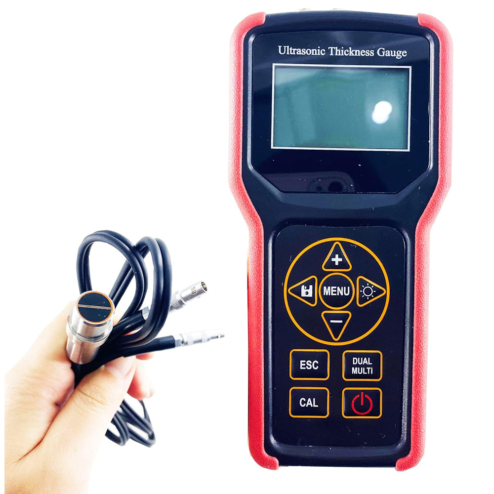 VTSYIQI Under Coating Ultrasonic Thickness Gauge Through Coating Ultrasonic Metal Thickness Tester Meter with Multi Mode Pulse-Echo 0.75 to 400 mm Echo-Echo 0.75 to 25mm Resolution 0.1mm/0.01mm 1000 Data Storage Units mm/inch