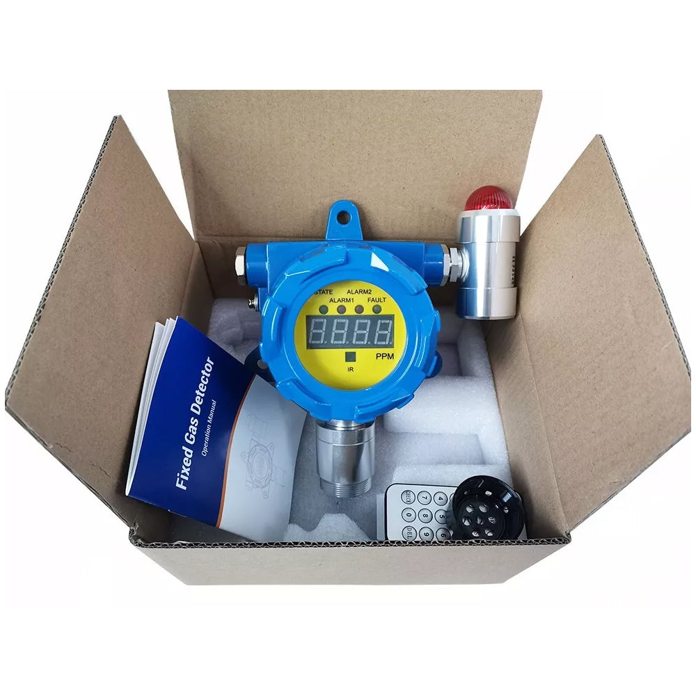VTSYIQI Volatile Organic Compound Detector Fixed VOC Gas Monitor with Resolution 1ppm Wall-mounted Installation Method Measuring Range from 0 to 100ppm Sound and Light Alarm Shell Material Aluminum