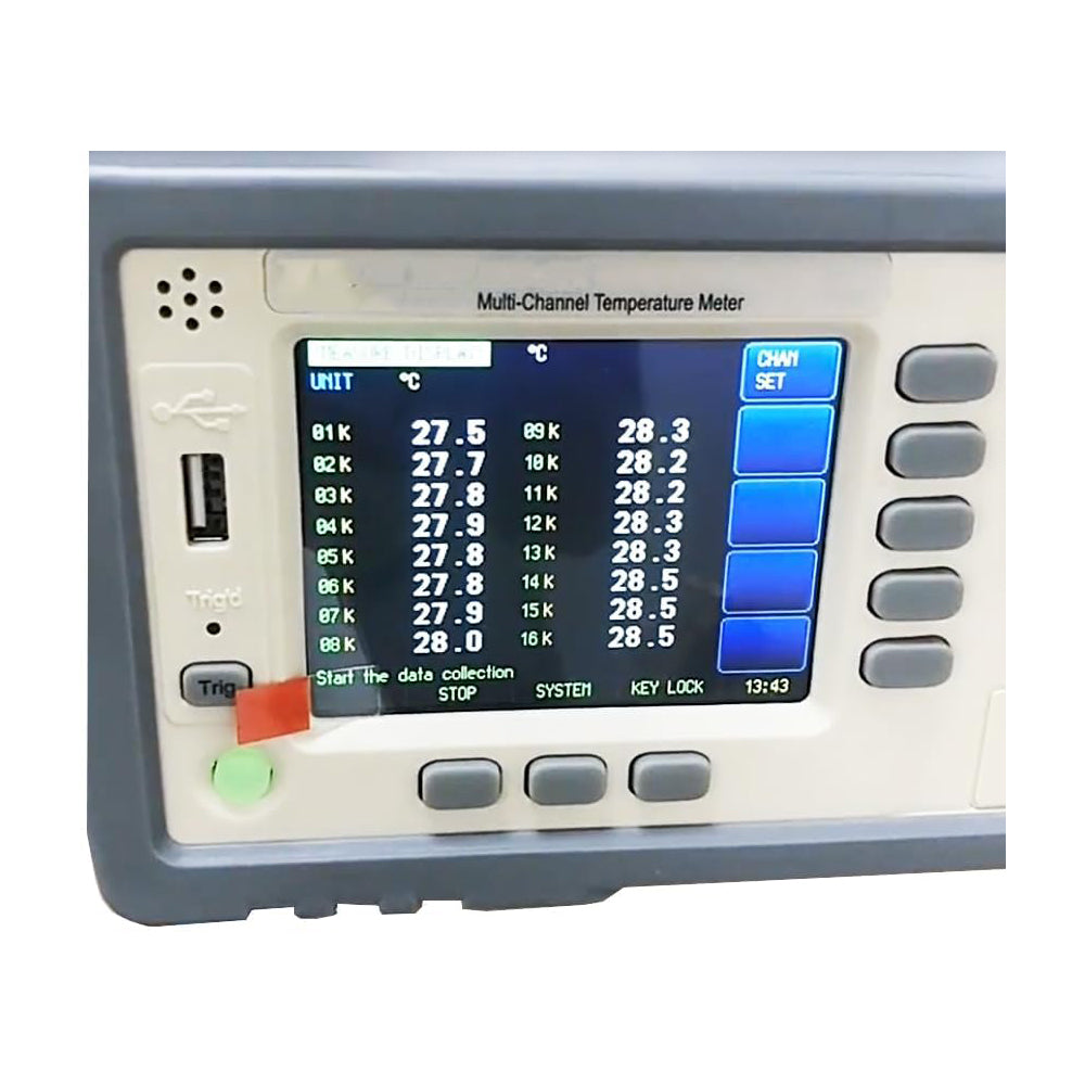 VTSYIQI 8 Channel Temperature Meter Tester Multi-channel Thermometer Data Logger with Range -200℃ To 1800℃ Accuracy 0.2%+1℃ Resolution 0.1℃ Eight Channels Thermocouple J/K/T Broken Thermocouple Check Function USB RS232C Interface