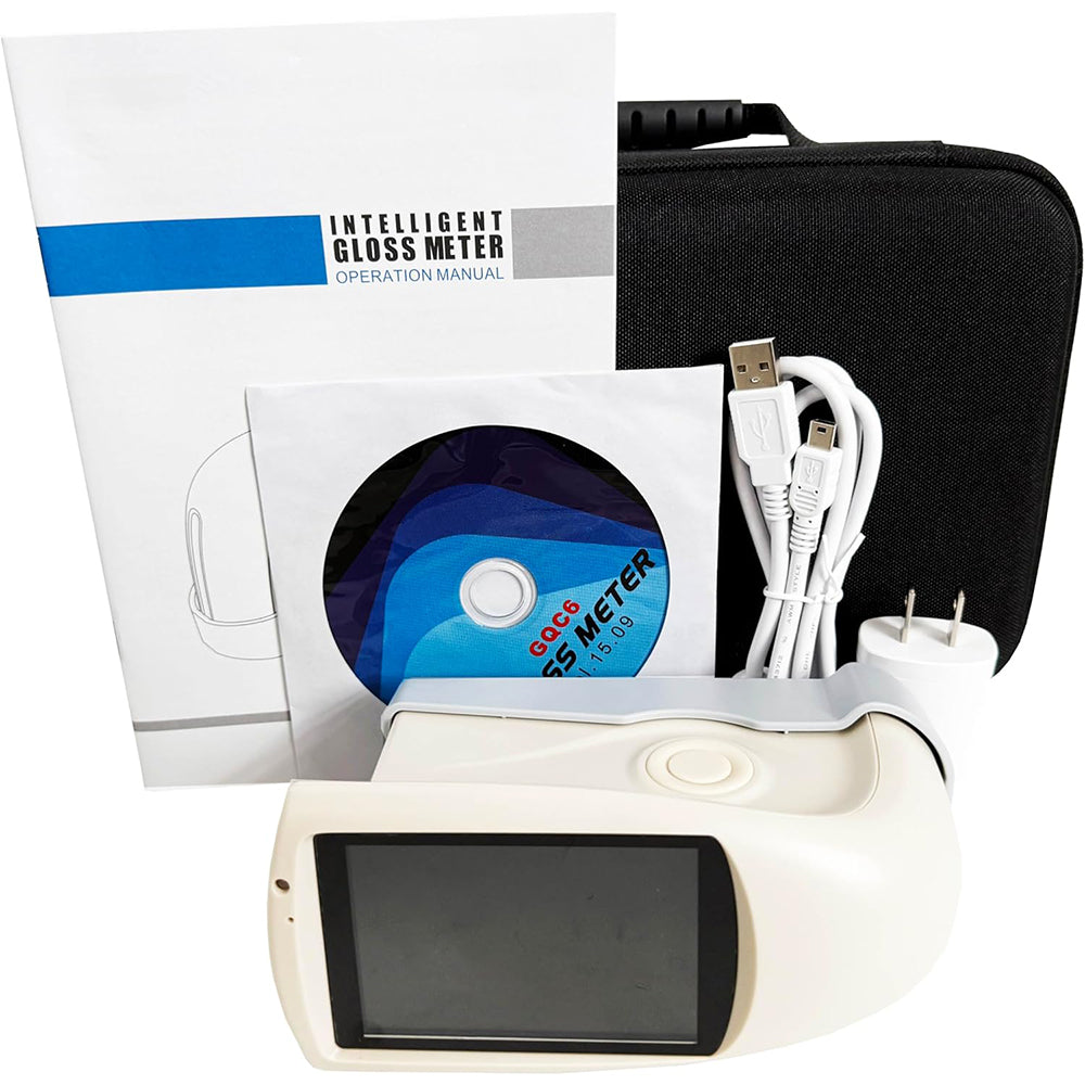 VTSYIQI Triangle Gloss Meter Triple Angle Gloss Meter with Display 5 Sets Of Measurement Data Save Over 5000 Data Measuring Range 20°:0~2000GU 60°:0~1000GU 85°:0~160GU Measuring Area (mm) 20°:10x10 60°:9x15 85°:5x36 Measuring Time 1.0s