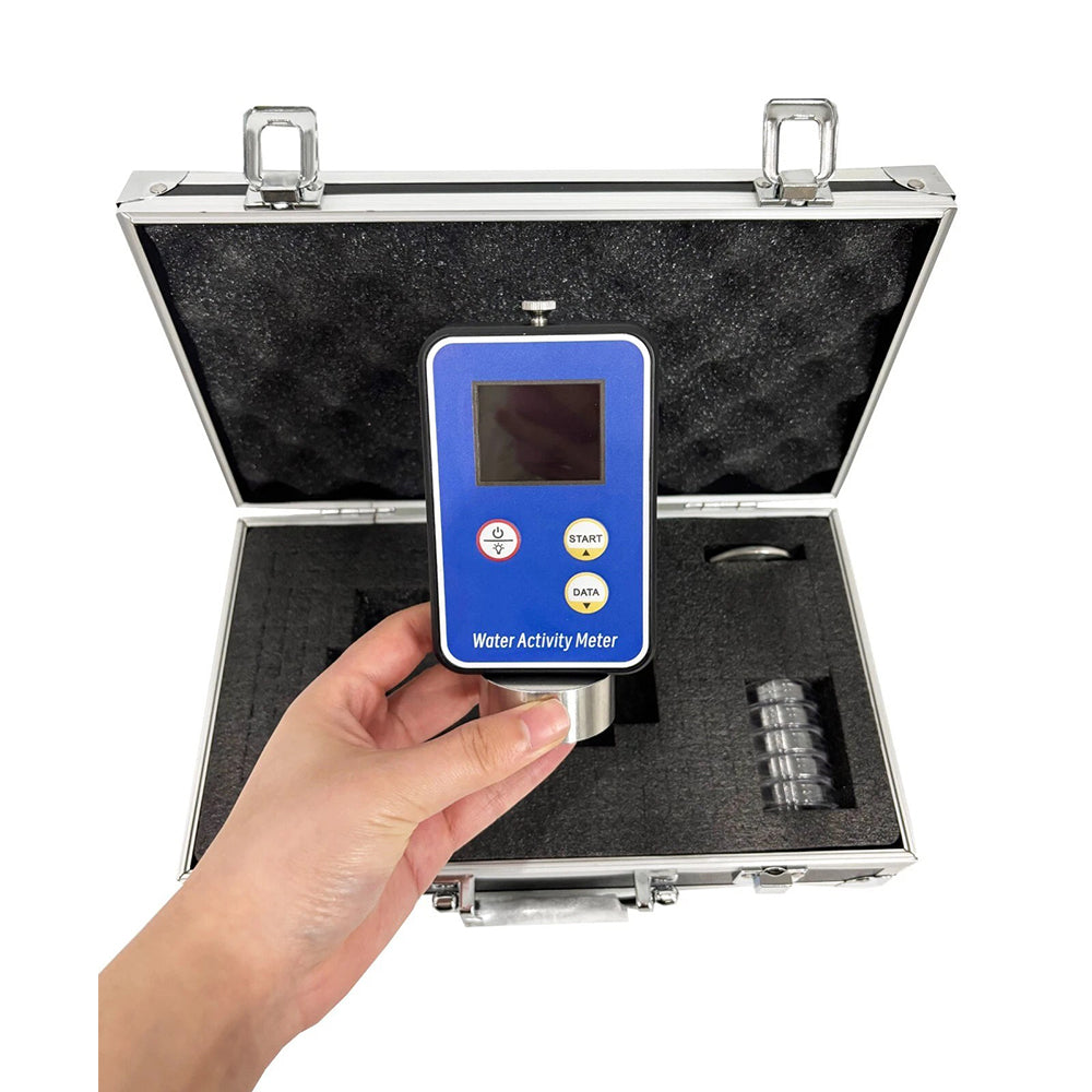 VTSYIQI Handheld Water Activity Meter Tester AW Monitor with Accuracy ±0.02aw Resolution 0.01 Data Memorized 99 Groups Range 0.00-1.00aw Automatic Power Off Function Large LCD Display