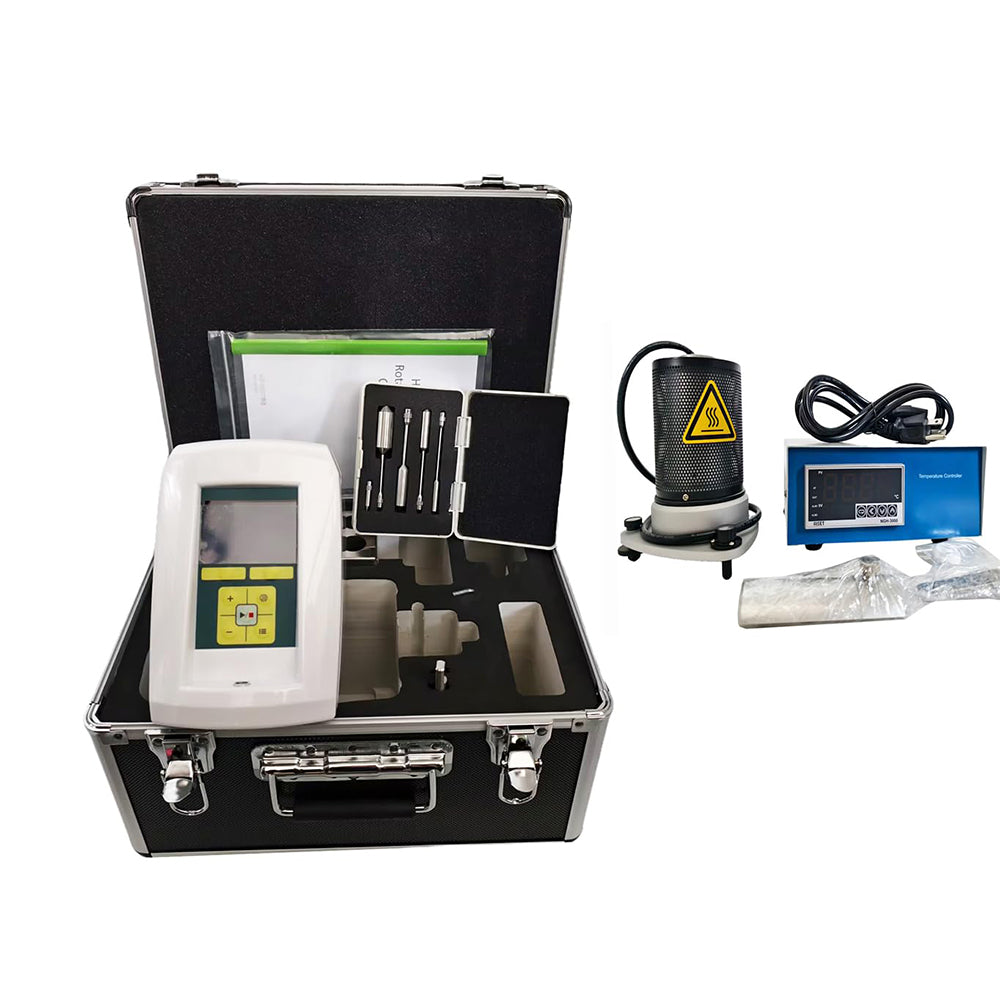 VTSYIQI Digital High Temperature Rotary Viscometer Viscosimeter for Hot Melt Adhesive Asphalt Paraffin Etc with Measuring 50–3,300,000cP Temperature Range Room Temperature Plus 15℃ to 250℃
