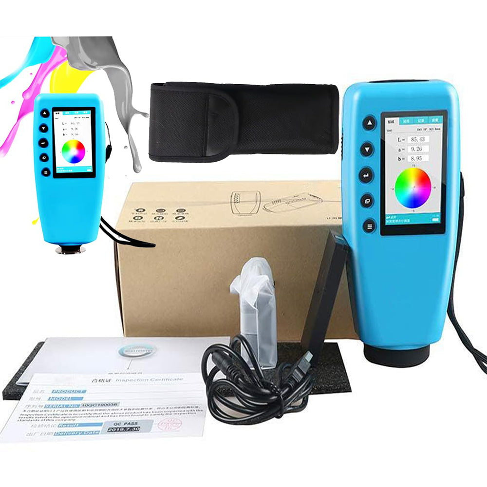 VTSYIQI Portable Colorimeter Handheld Color Analyzer with Auto Calibration Accuracy △E<0.03 Caliber 4mm Light Source D65 for Paints Inks Metal Photography Color Quality Control