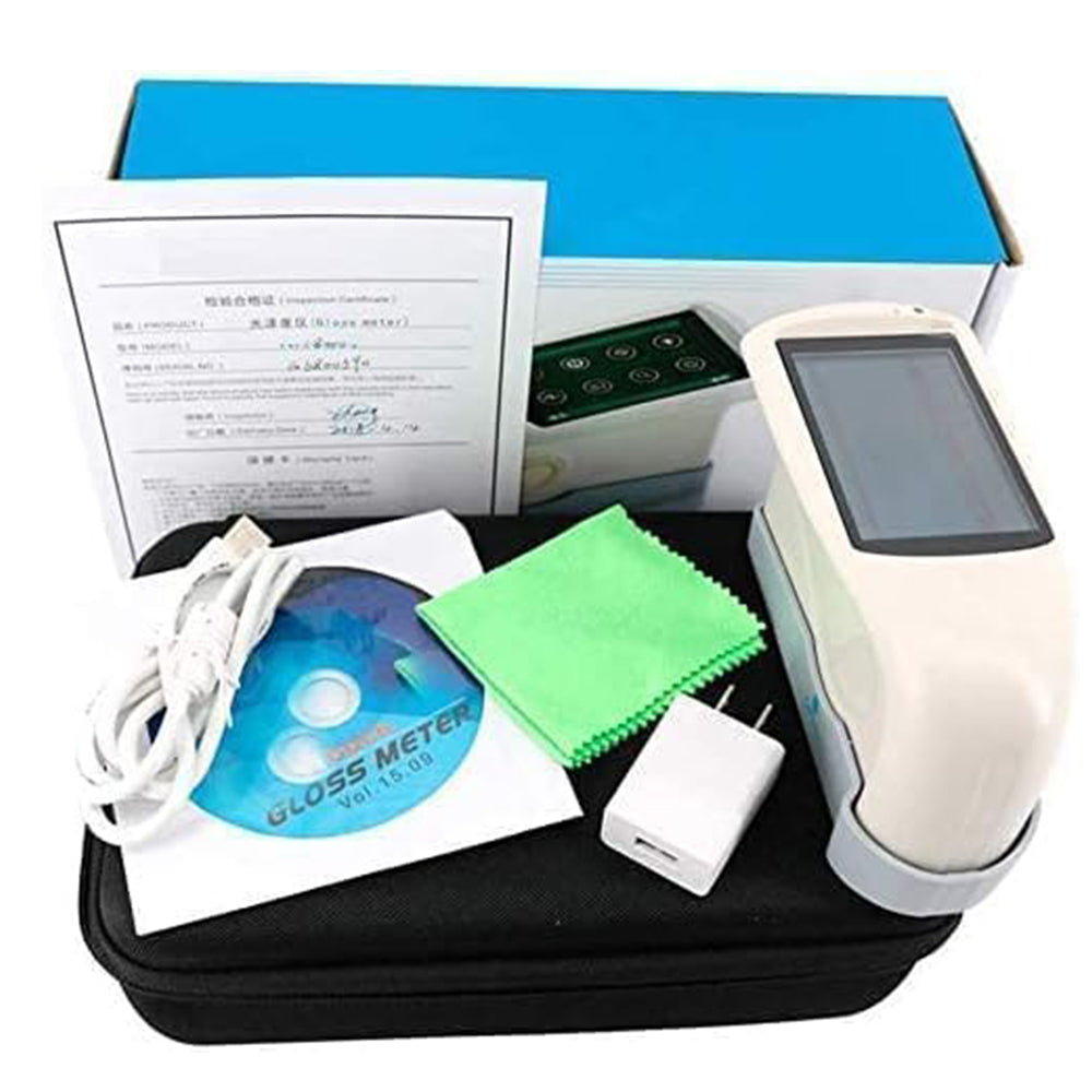 VTSYIQI 20/60/85° Gloss Meters Multi-Angle Gloss Meters with Measuring Time 1.0s Division Value 0.1GU Connect to PC Display 5 Sets Of Measurement Data Save Over 5000 Data Measuring Range 20°:0~2000GU 60°:0~1000GU 85°:0~160GU