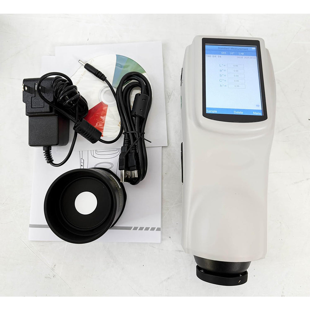 VTSYIQI Handheld Spectrophotometer Color Difference Meter with Measuring Aperture 8mm TFT 3.5 Inch Capacitive Touch Screen Display Wavelength Range 400~700nm Measurement Time 1.2s Observer 2°/10° USB/RS-232 Interface
