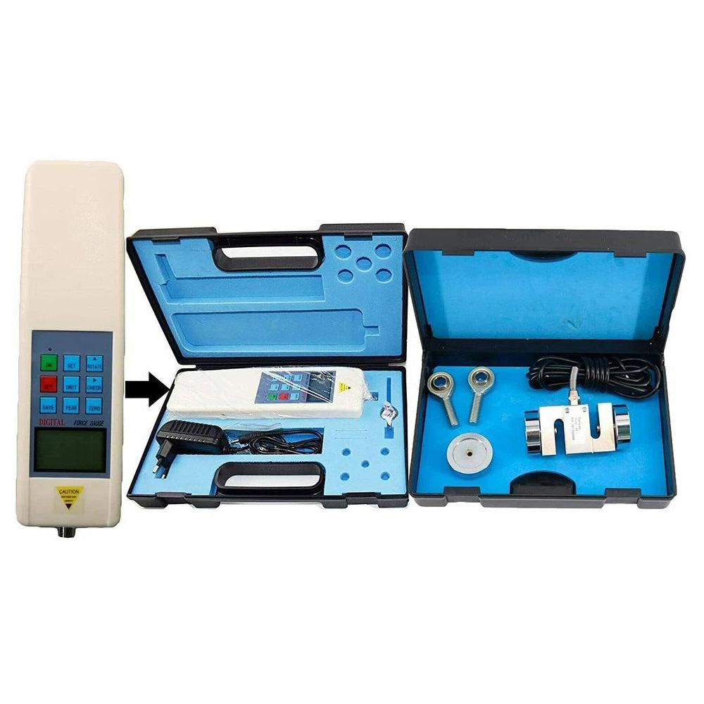 VTSYIQI Push-Pull Force Gauge Digital Force Tester with Load Division Value 1N/ 0.1kg/ 0.1Lb Peak Load Value 1000N/ 100kg/ 220Lb Peak Hold Function Five Test Modes Three Display Modes 3 Measurement Units N Kg Lb for Push-Pull Load Insertion Force Test