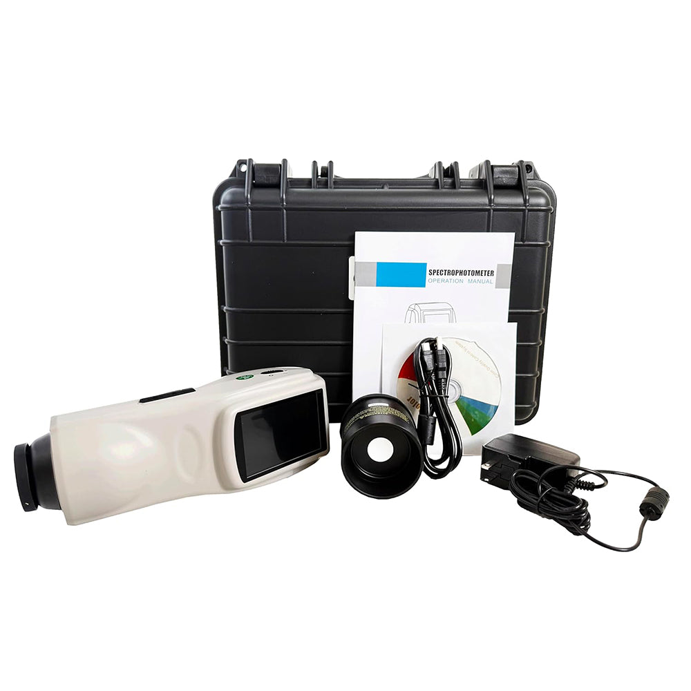 VTSYIQI Lab Spectrophotometer Φ8mm Colorimeter with Measuring Aperture 8mm Data Memory Function Wavelength Range 400~700nm Observer 2°/10° USB/RS-232 Interface TFT 3.5 Inch Capacitive Touch Screen Display