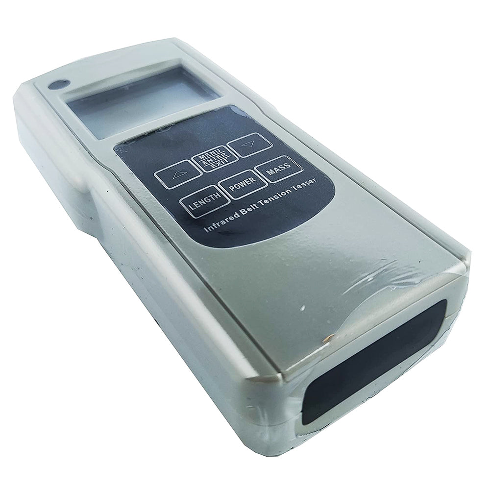 VTSYIQI Portable Infrared Belt Tension Meter Tester Gauge with Automatic Power Off Function Measurement Range 10Hz~800Hz Input Range Free Belt Length Max 99.99m Belt Mass Max 9.999kg/m Split Sensor LCD Display