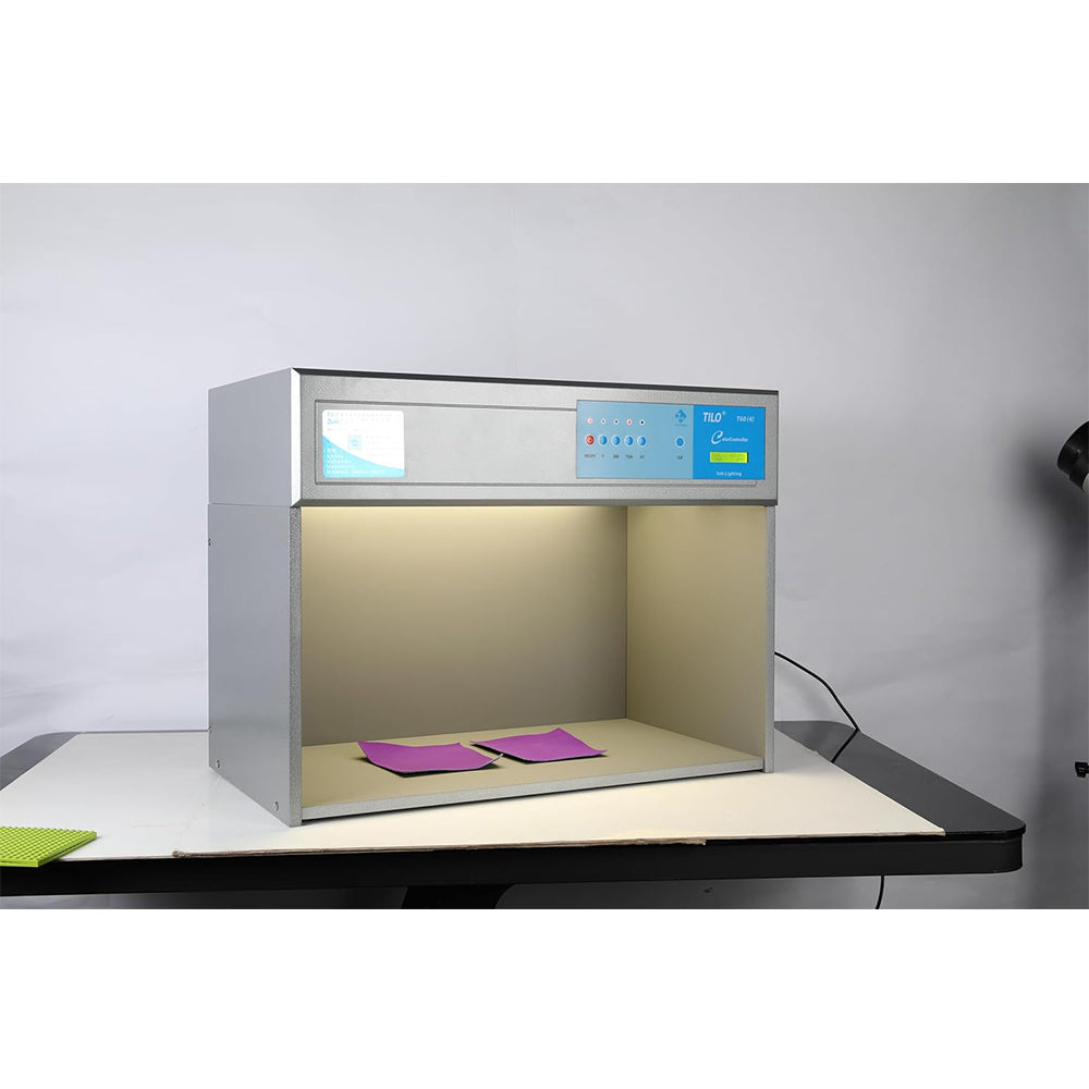 VTSYIQI Color Light Box Color Matching Cabinet Light Booth Color Matching Cabinet with 4 Light Sources D65 TL84 F UV for The Graphic Arts Photographic Textile Dyeing Packaging Printing Leather