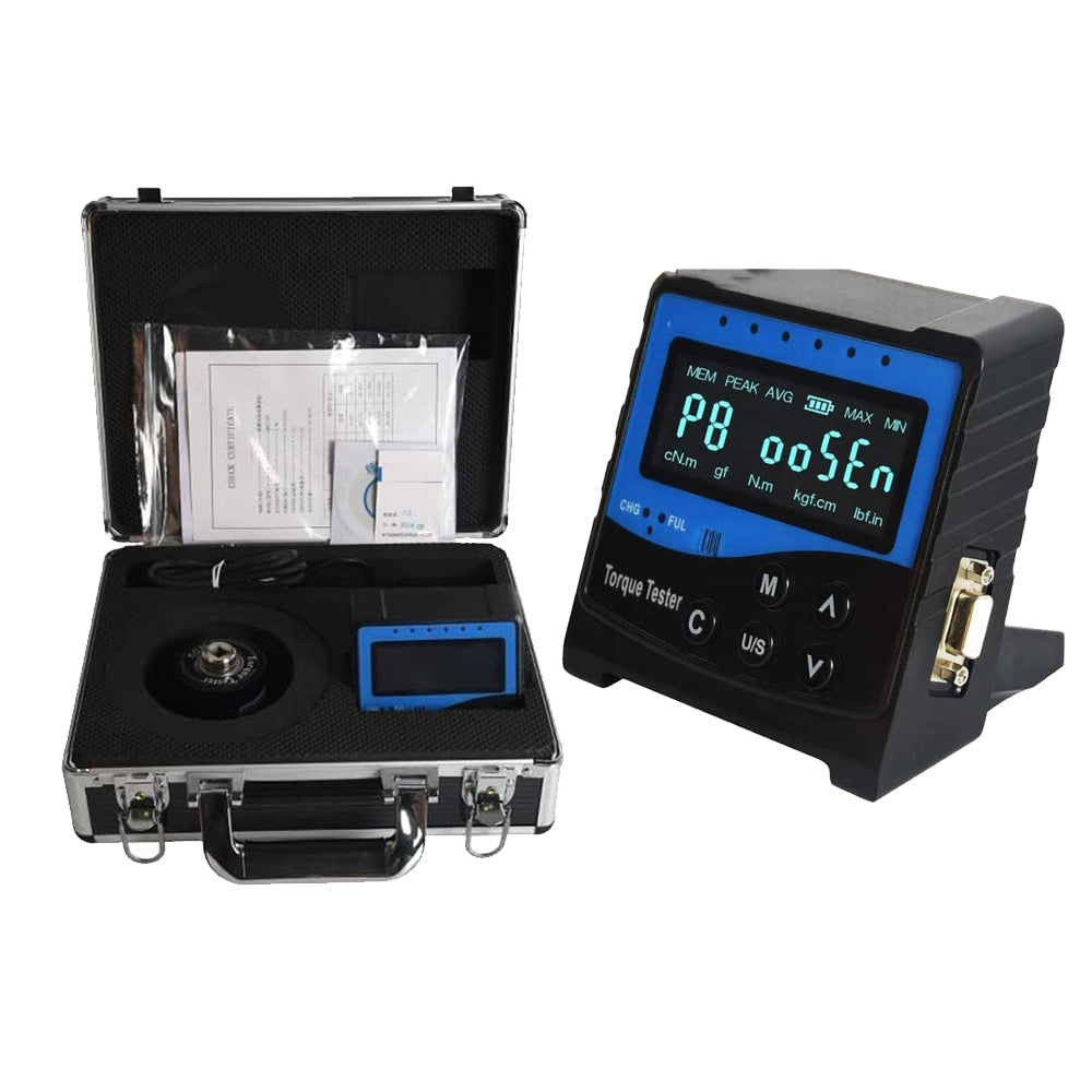VTSYIQI Digital Torque Wrench Calibrator Torque Sensor Calibration Test Tool with Torque Range 22.0~220.0N.m Accuracy ±1% Connector Size 1/2 Output Function USB Line Operation Mode Peak Hold MAX Track Modes Data Storage 2000 Group