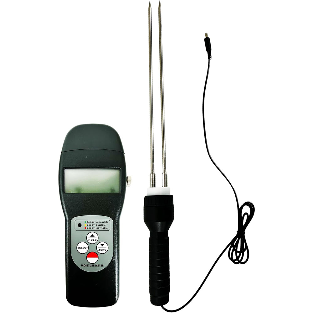 VTSYIQI Handheld Cocoa Bean Moisture Meter Tester Analyzer with Accuracy ±0.5%N LCD Display Measuring Range 0~24% Resolution 0.1 Green Yellow Red LED Indicator