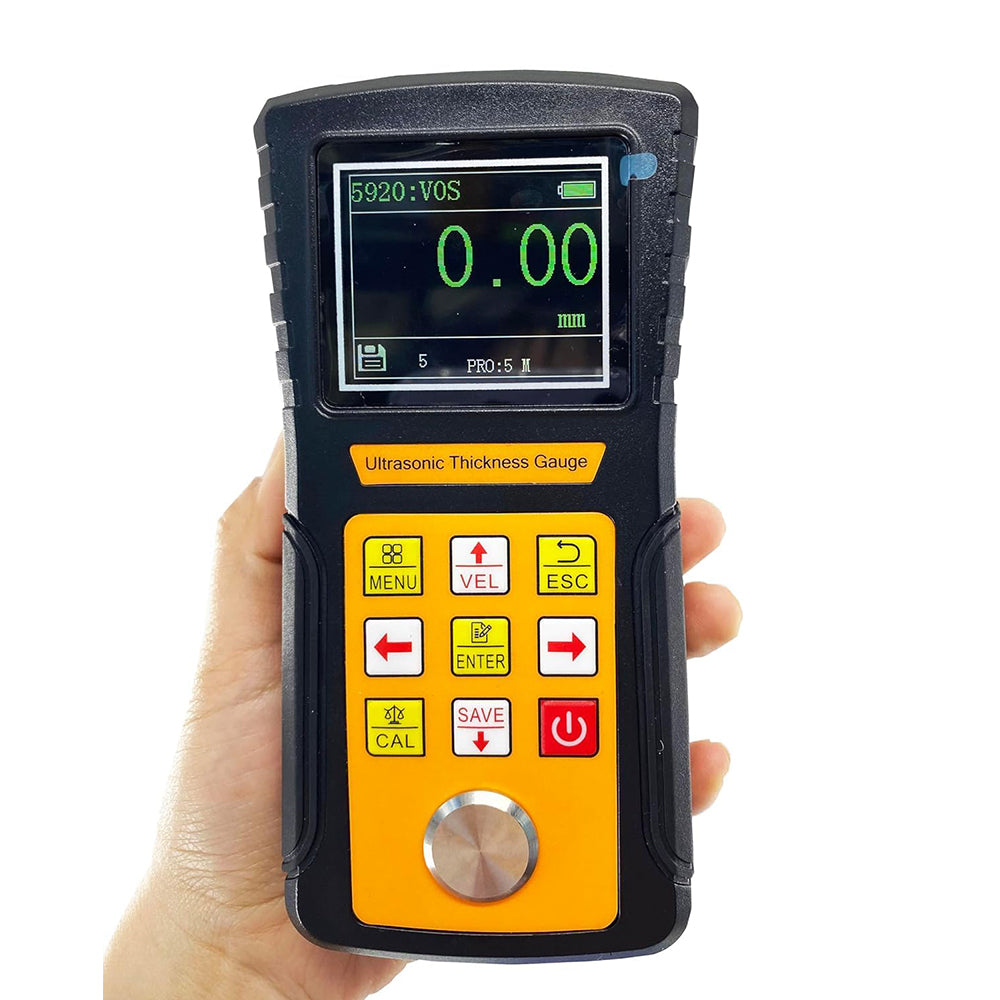 VTSYIQI Ultrasonic Thickness Measurement Gauge Ultrasonic Thickness Testing Machine with USB Port Measuring Range 0.75 to 600 mm Velocity Range (1000~9999) m/s LED Backlight Resolution 0.01mm