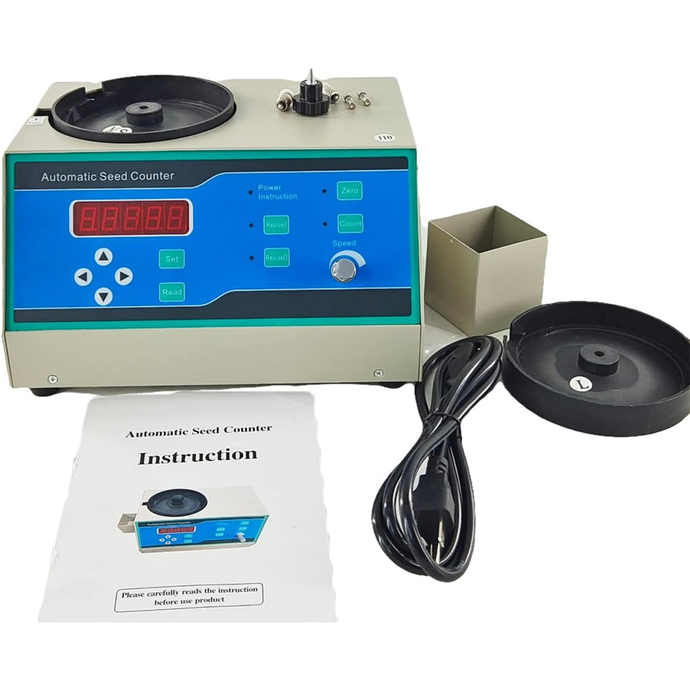 VTSYIQI Seed Counter Seed Particle Counter Device with Medium and Large Particles 2/1000 Small Particles 4/1000 Counting Capacity Five 1~99999 2 Sample Plates For Large Medium Small Seeds