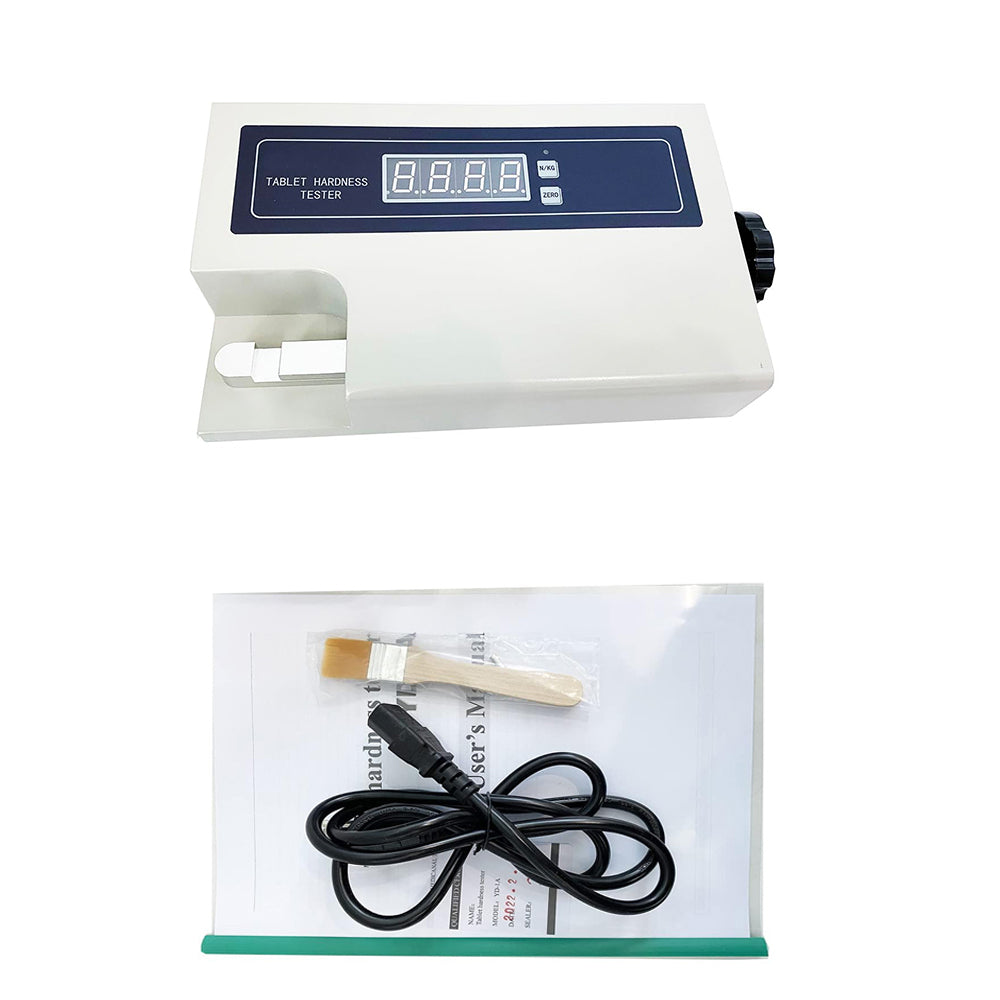 VTSYIQI Tablet Hardness Testing Equipment Tablet Hardness Tester Manually with Hardness Range 2 to 200 N 0.2 to 20KG Probe Procession Range 3 to 20mm Hardness Accuracy ±1.5% LED Display