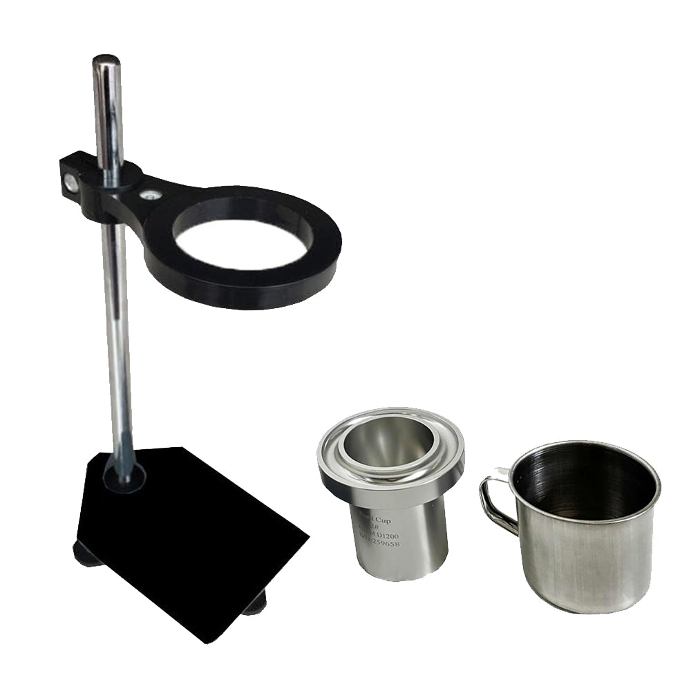 VTSYIQI #3 Ford Flow Cup Viscosity Cup with Stand Measurement Range 49-220 CST ASTM D 1200 Standard Cup Volume 100±1ml Hole Diameter 3.40mm for Measuring Medium Viscosity Mixed Paints Varnishes