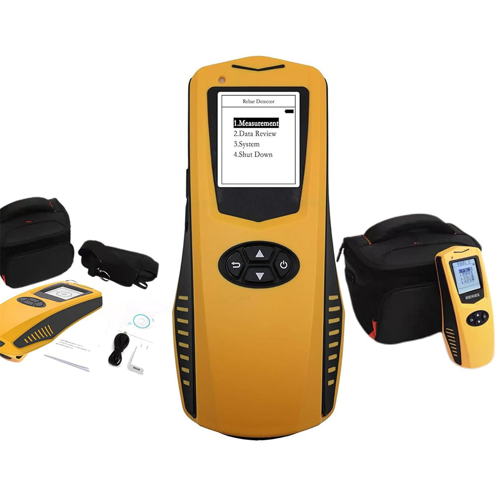 VTSYIQI Rebar Locator Steel Bar Scanner Digital Rebar locating Equipment with Location Range 1 to 120mm Concrete Protective Layer Tester LCD Display LCD Display 128 * 128 pixels