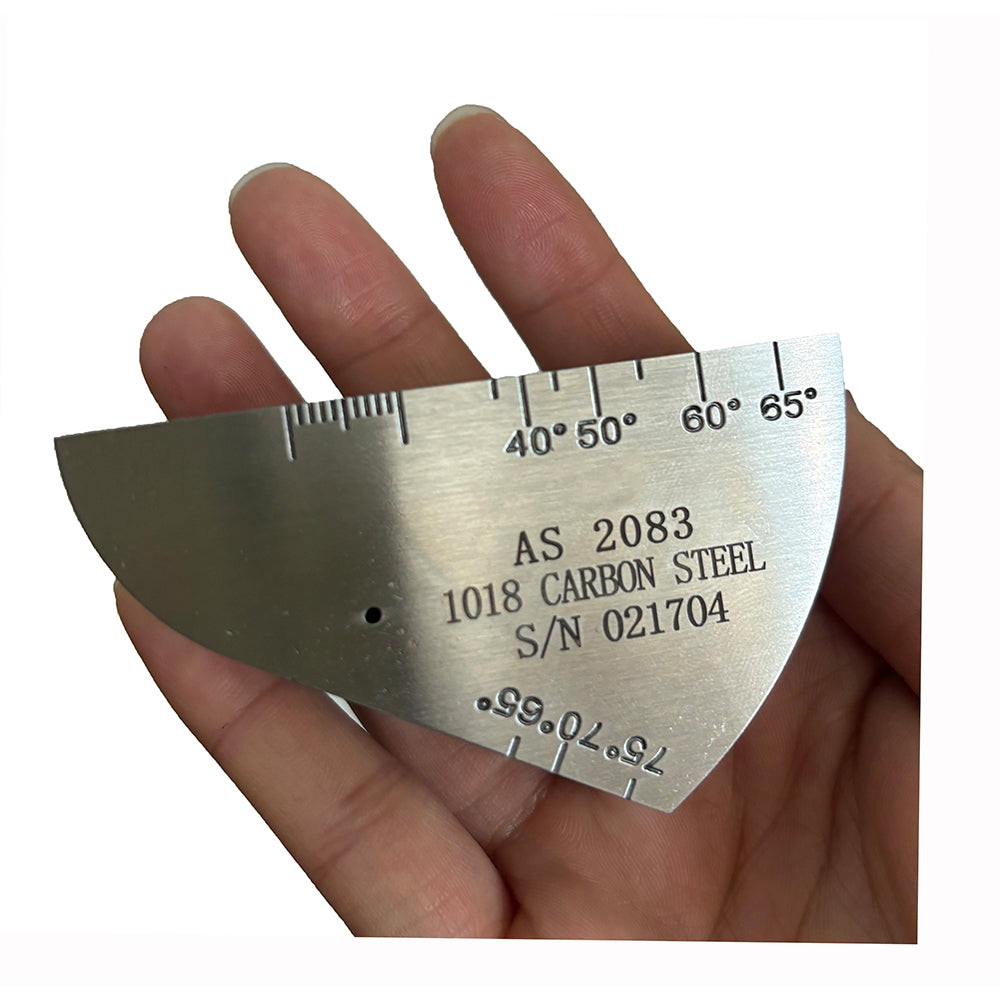 VTSYIQI Calibration Test Block for Ultrasonic Flaw Detection Equipment with Thickness 25mm According to BS2704 and ISO 7963 Hole Diameter 1.5mm Engraved Reference Mark Scales from 35 to 75 Degrees 1018 Carbon Steel