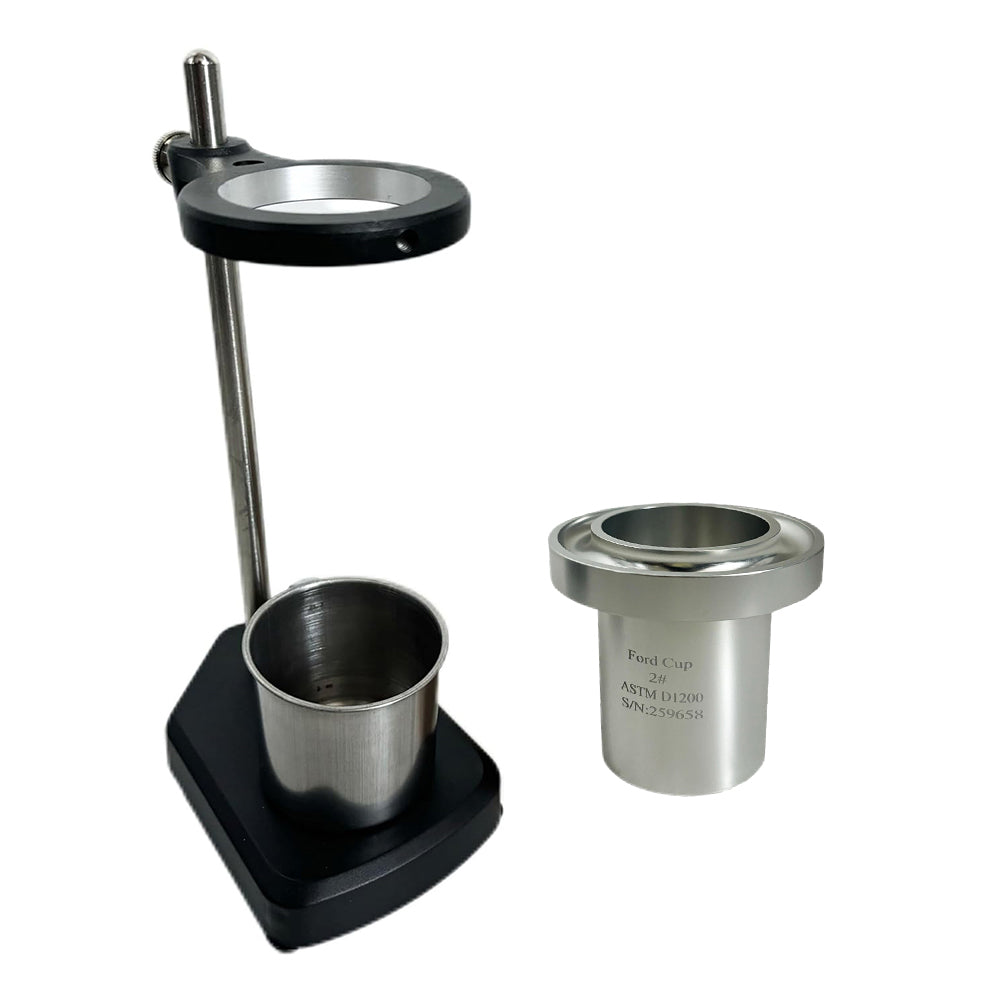 VTSYIQI #2 Ford Flow Cup Viscosity Testing Cup with Stand Hole Diameter 2.80mm Measuring Range 25-120 CST Cup Volume 100±1ml Outflow Time 25-105 sec ASTM D 1200 Standard