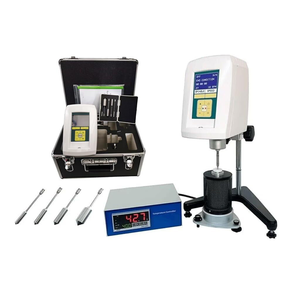 VTSYIQI High Temperature Digital Viscosity Meter Rotary Viscometer Rotational Viscometer with 50–3,300,000cP Temperature Range Room Temperature 15℃ to 250℃ USB Interface for Hot Melt Adhesive